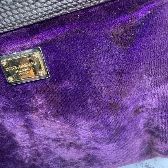Dolce & Gabanna Velvet Bag Miss Sicily Runway purse Rare 2016 Lizard Metal D&G - Picture 8 of 16